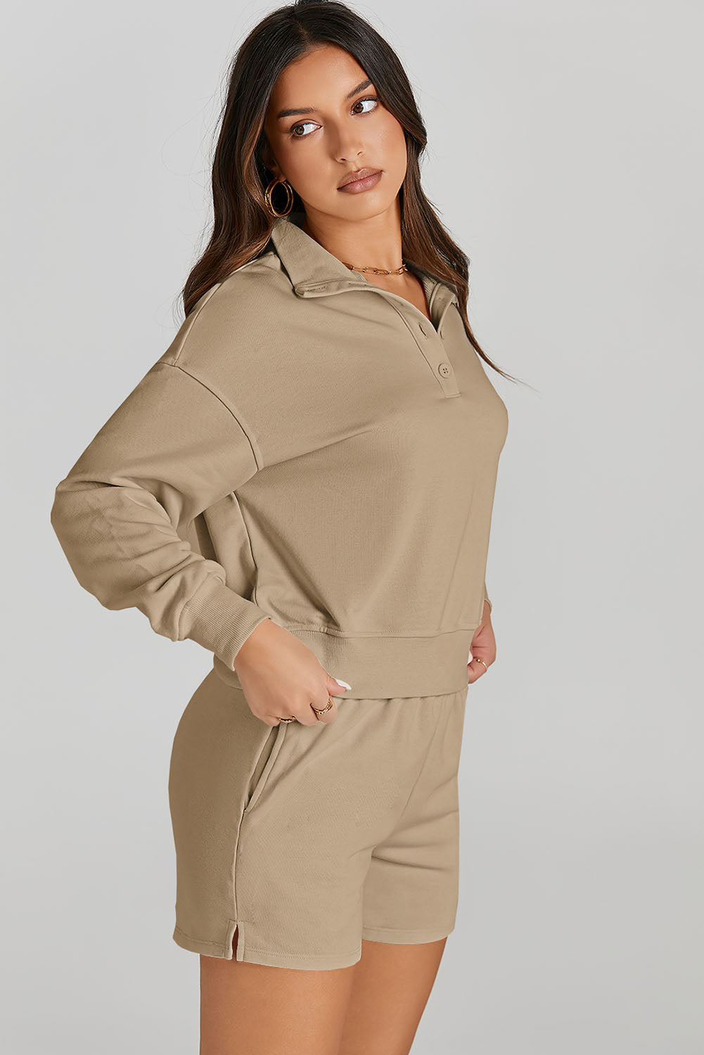 Athena's Activewear Buttoned Set