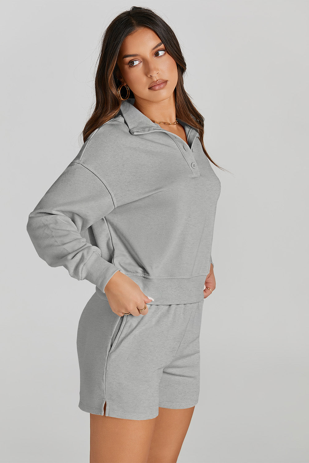 Athena's Activewear Buttoned Set